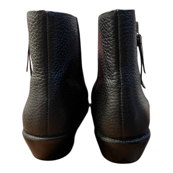 J. Crew Frankie Booties Black Pebbled Leather Casual Side Zip Ladies Size 8 - Picture 7 of 13